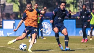 Álvaro Fidalgo en su primer entrenamiento con América