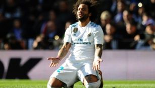 Marcelo en un partido con el Real Madrid