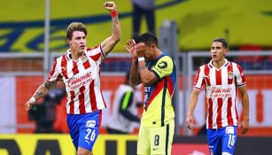 Chicote celebra un gol en la última Liguilla contra América