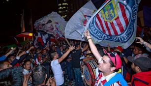 Aficionados de Chivas en el estadio