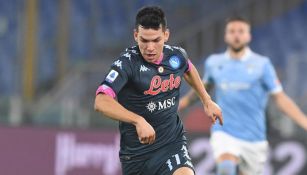 Chucky Lozano jugando con Napoli ante Lazio