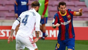 Lionel Messi y Sergio Ramos durante un Clásico de España 