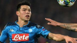 Lozano en un partido con el Napoli 