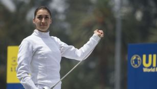 Mariana Arceo durante una competencia 