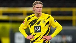 Erling Haaland en un partido con el Borussia Dortmund