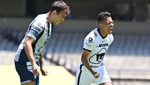 Sebastián Saucedo tras anotar el primer gol de Pumas ante Pachuca