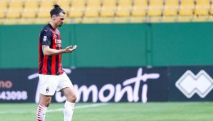 Ibrahimovic en un partido con el Milan 