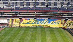 Mega manta instalada en el Estadio Azteca