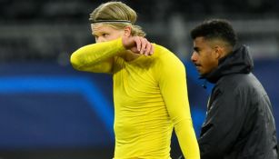 Erling Haaland tras un partido del Borussia Dortmund