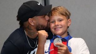 Neymar y su hijo Davi Luca