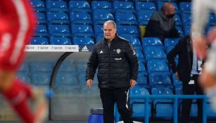 Marcelo Bielsa durante un partido con Leeds