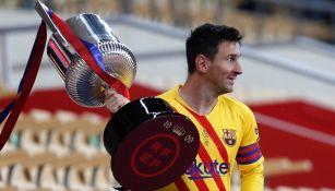 Leo Messi en la Final de la Copa del Rey frente al Athletic Bilbao en el estadio Cartuja en Sevilla