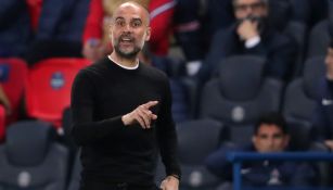 Pep Guardiola durante el duelo del City ante el PSG 