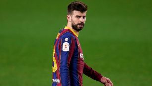 Gerard Piqué en acción con el Barça