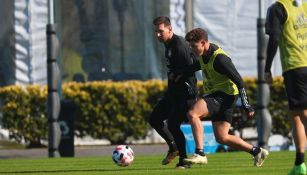 Lionel Messi en un entrenamiento con Argentina 