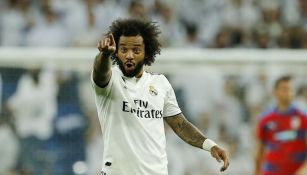 Marcelo en un partido con el Real Madrid 