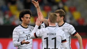 Jugadores de Alemania, en festejo de gol