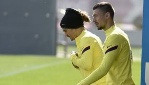 Griezmann y Lenglet en un entrenamiento del Barcelona