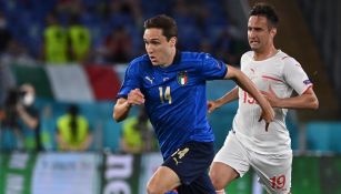 Federico Chiesa en acción con Italia durante la Eurocopa