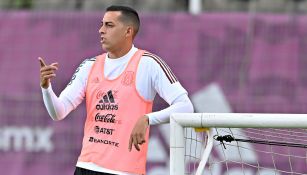 Funes Mori, en entrenamiento con el Tri