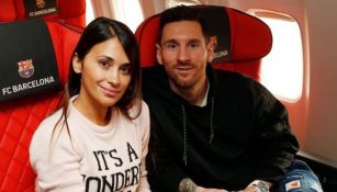 Lionel Messi junto a Antonela Roccuzzo