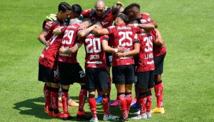 Jugadores del Toluca previo a un partido 