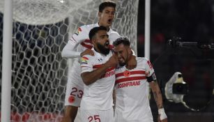 Jugadores de Toluca en festejo 