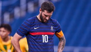 André-Pierre Gignac en el duelo entre Francia y Sudáfrica