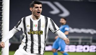 Morata celebra un gol con la Juventus