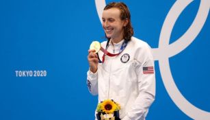 Katie Ledecky en festejo