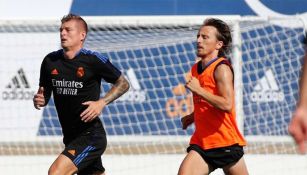 Toni Kroos y Luka Modric en un entrenamiento del Real Madrid