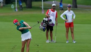 Gaby López en la primera ronda de golf en Tokio 2020