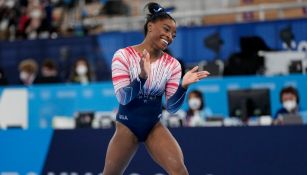 Biles, durante su participación en Tokio 2020