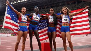 Allyson Felix, Athing Mu, Dalilah Muhammad y Sydney Mclaughlin