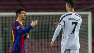 Cristiano y Messi en un partido de Champions League