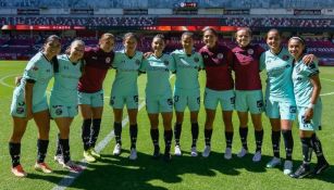 Jugadoras de Toluca previo a un partido