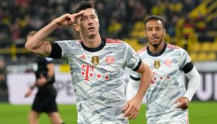 Robert Lewandowski en festejo con el Bayern Munich