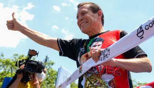 Julio César Chávez durante un entrenamiento público