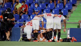 Jugadores del Sevilla celebran gol vs Getafe