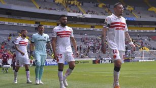 Jugadores de Toluca previo al partido vs Atlas