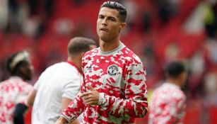 Cristiano Ronaldo durante calentamiento del Manchester 