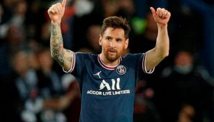 Messi festeja su anotación con el PSG