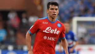 Hirving Lozano en un juego del Napoli