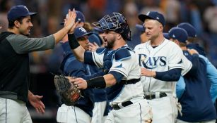 Los jugadores de los Rays celebrando