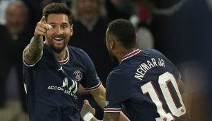 Messi festeja su anotación con el PSG