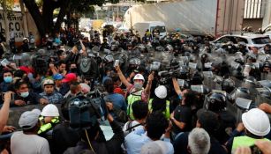 Enfrentamiento entre gaseros y policía de CDMX
