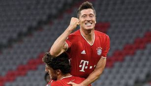 Robert Lewandowski celebrando un gol con el Bayern