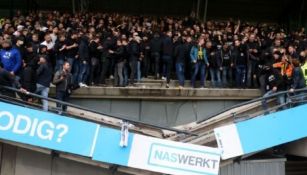 Gradas del estadio del Nijmegen tras el incidente