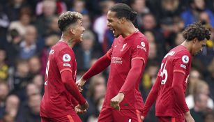 Roberto Firmino festeja un gol con Liverpool