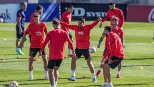 Jugadores de Atlético de Madrid durante un entrenamiento